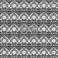 黒地のオリエンタルな花柄の模様