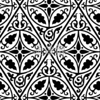 白黒のエスニック調のパターンタイル模様