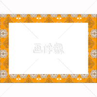 黄地の洋風調のパターンタイル模様(1)フレーム