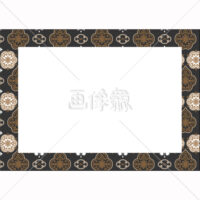 グレー地の洋風調のパターンタイル模様(1)フレーム