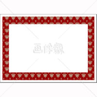 赤の邸宅調のパターンタイル模様(2)フレーム