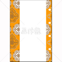 黄地の洋風調のパターンタイル模様テキスト