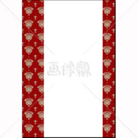 赤の邸宅調のパターンタイル模様テキスト