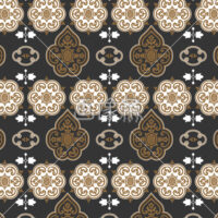 グレー地の洋風調のパターンタイル模様