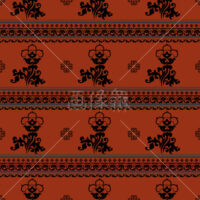 赤茶の洋風ベースパターンタイル(1)模様