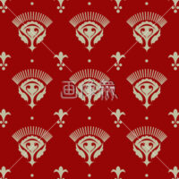 赤の邸宅調のパターンタイル(1)模様