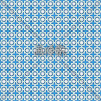 水色地のひまわり風のパターンタイル模様