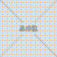 オレンジの星と花のパターン模様