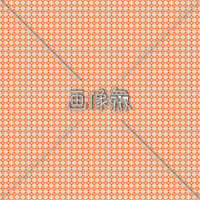 オレンジの小花アート調のパターン模様