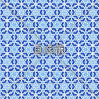 青の六角形パッチワークパターン模様