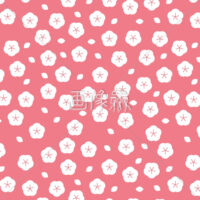 桃の花と花びらの無料模様(2)