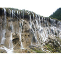 中国・チベット・九賽溝・世界遺産～豪快な滝の写真素材(1)