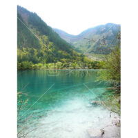 中国・チベット・九賽溝・世界遺産～コバルトブルーが美しい湖の写真素材(3)