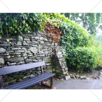 ベンチのある風景の写真素材