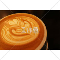 おしゃれなラテアートの写真素材