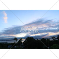 明け方の綺麗な空の写真素材