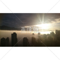 きれいな朝焼けの写真素材