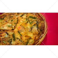 韓国料理のチジミの写真素材