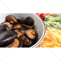 いろとりどりのそうめんの具材の写真素材