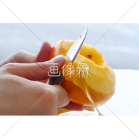 柿をむく写真素材(2)