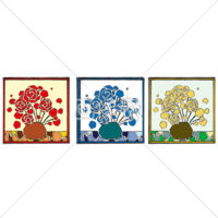 バラのタイル風(1)イラスト