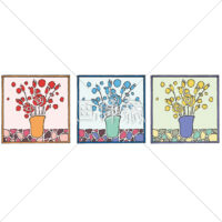 バラのタイル風(2)イラスト