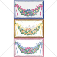 花のタイル風(1)イラスト