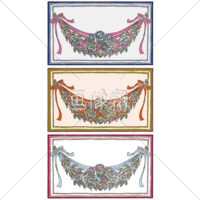 花のタイル風(2)イラスト