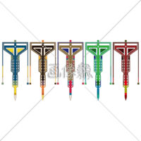 戦隊カラーの模様イラスト