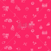 絵本風のモンゴルイメージの(3)イラスト