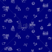 絵本風のモンゴルイメージの(4)イラスト