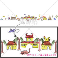 カラフルなアラビアンナイトのイラスト模様