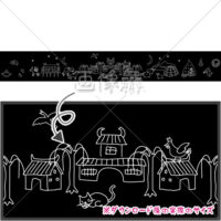 白黒のアラビアンナイトのイラスト模様