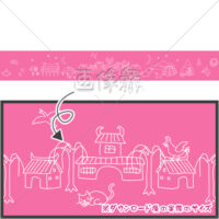 ピンクのアラビアンナイトのイラスト模様