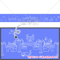 青のアラビアンナイトのイラスト模様