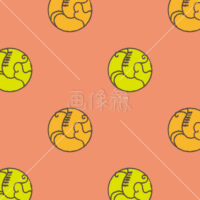 干支の馬イラストタイル(1)模様