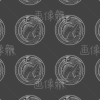 龍丸紋のパターンタイル(2)模様