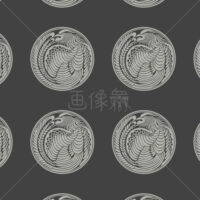 龍丸紋のパターンタイル(3)模様