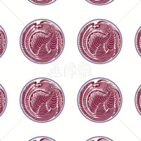 龍丸紋のパターンタイル(10)模様