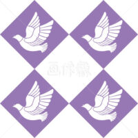 紫の鳥のパターンタイル模様