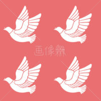 赤の鳥のパターンタイル模様