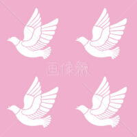 ピンクの鳥のパターンタイル模様