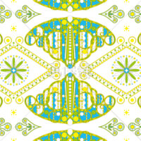 オレンジのファンタジー調のパターンタイル(2)模様