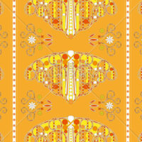 水色のファンタジー調のパターンタイル模様