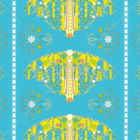 茶色のファンシー調のパターンタイル模様