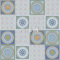 青ベースのキルト調のタイル模様