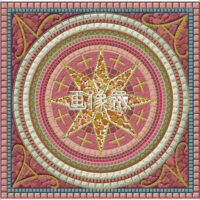 赤の聖堂風のパターンタイル模様