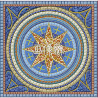 青の聖堂風のパターンタイル模様