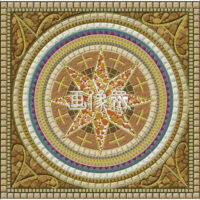 黄の聖堂風のパターンタイル模様