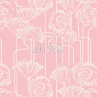 ピンクの浴衣柄・和風花パターン模様